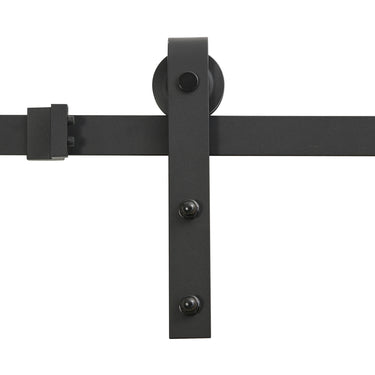 Sliding Barn Door Hardware Kit – Heavy Duty Steel Track System with Strap Hangers for Single Door DS-2050003