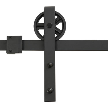 Sliding Barn Door Hardware Kit – Heavy Duty Steel Track System with Strap Hangers for Single Door DS-2050006
