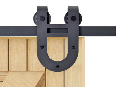 Flat Wheel Barn Door Hardware Kit – Heavy Duty Sliding Track System for Single Door DS-2050008