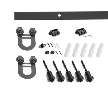 Flat Wheel Barn Door Hardware Kit – Heavy Duty Sliding Track System for Single Door DS-2050008