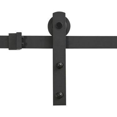 6.6 FT Sliding Barn Door Hardware Kit – Heavy Duty Steel Track System with Strap Hangers for Single Door DS-2050011