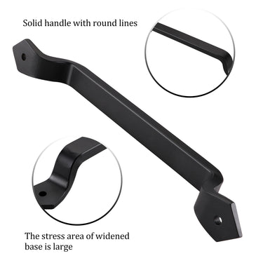 9″ Sliding Barn Door Handle, Matte Black Steel Pull DS-HD 077