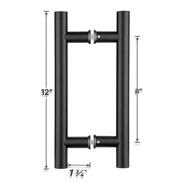 12″ Double-Sided Sliding Barn Door Handle, Matte Black Steel Pull DS-HD 133