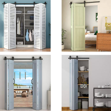 3.9 FT Bifold Barn Door Hardware Kit – Space-Saving Folding Track System DS-SZ0221015-3