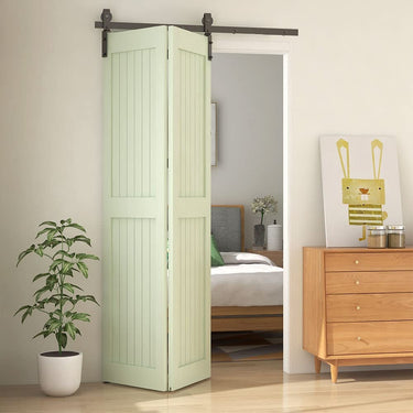 3.9 FT Bifold Barn Door Hardware Kit – Space-Saving Folding Track System DS-SZ0221015-3